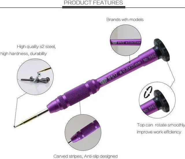 Alt view image 3 of 7 - BST-9902S Cell Phone Precision Metal Screwdriver Set For Apple iPhoneX 8 7 Disassemble