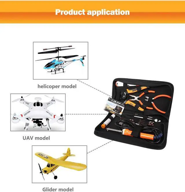 Alt view image 5 of 7 - JAKEMY 14Pcs Repair Tools Kit For DJI phantom 4 Helicoper UAV Glider Electronic Maintenance Tools Set