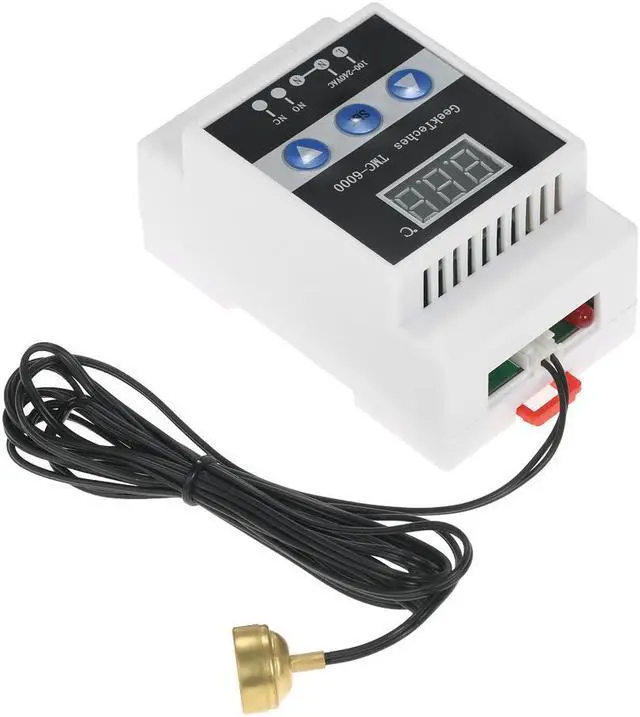 Alt view image 4 of 7 - GeekTeches TMC-6000 110-240V Guide Rail Digital Temperature Controller Thermostat Refrigeration Heating Temperature Control Magnet Probe