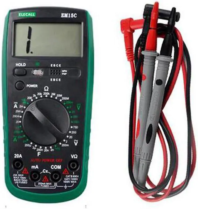 Main image of ELECALL EM15C 2000 Counts Multimeter Plastic Shell LCD Display AC/ DC Testing Auto Power Off Digital Multimeter