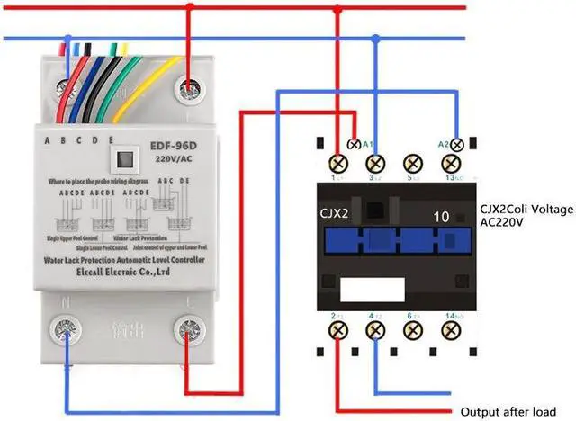 Alt view image 6 of 6 - ELECALL EDF-96D Din Rail Mount Float Switch Auto Water Level Controller AC220V 5A Water Pump Controller - 5M Sensor Cables