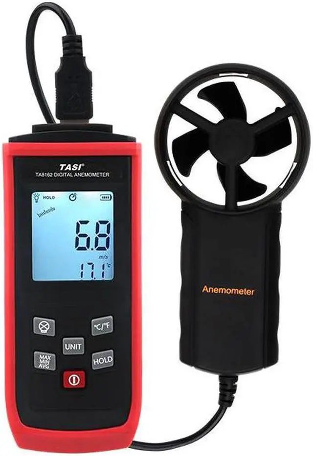 Alt view image 2 of 3 - Anemometer TA8162 0.3~30m/s LCD Digital Thermometer Electronic Hand-held Wind Speed Air Volume Measuring Meter