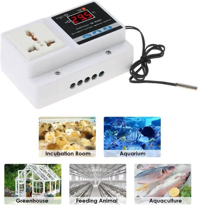Alt view image 6 of 6 - GeekTeches Electronic TMC-W3500 AC110-250V High Precision LCD Digital Temperature Controller Thermocouple Thermostat with Socket And Waterproof Sensor Probe