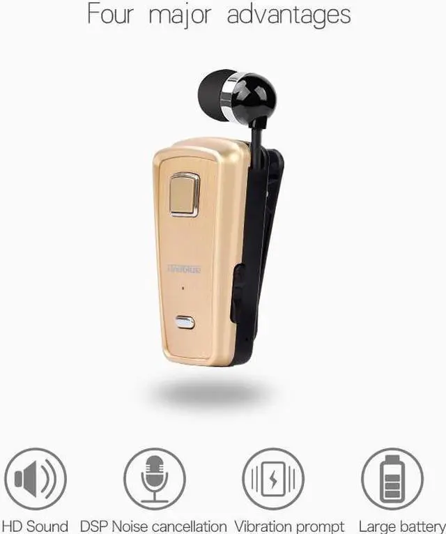 Alt view image 3 of 7 - FineBlue F980 Wireless Bluetooth Original Earphone Handsfree portability scalable Earbud with Microphone Earphone (Gold)