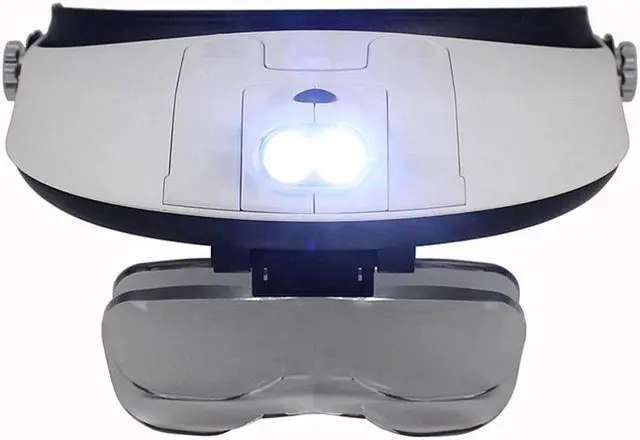Alt view image 2 of 7 - Headband 1X 1.5X 2X 2.5X 3.5X LED Magnifier Illuminated Lamps Multiple Magnifying Glass Hat Type Working Magnifier