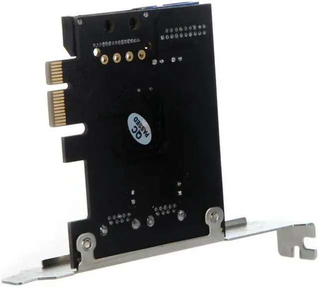 Alt view image 2 of 6 - SuperSpeed 2-Port USB 3.0 PCI-E PCI Express 19-pin USB3.0 15-pin SATA Connector Low Profile