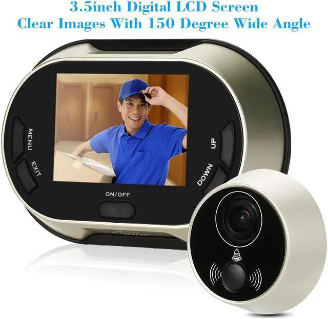 Alt view image 2 of 7 - 3.5” Digital LCD Visual Snapshot Peephole Doorbell Viewer Video Camera 150° View Angle support IR Night Vision Don’t Disturb