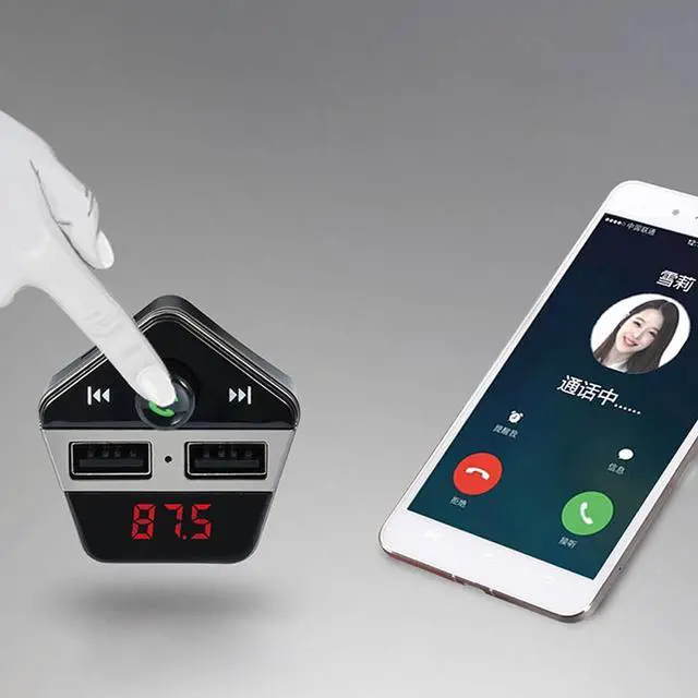 Alt view image 4 of 7 - Car LCD Bluetooth MP3 Music Player Kit Auto Radio Player Hands-free FM Transmitter Charger for Phones Extend MP3 USB TF