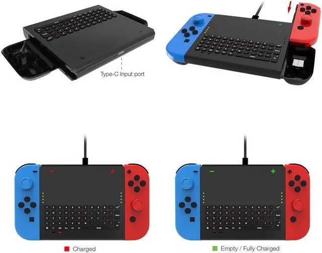 Alt view image 3 of 4 - 2.4G Mini Wireless Gaming Keyboard, Rechargeable Handheld Wireless Game Keyboard for Nintend Switch