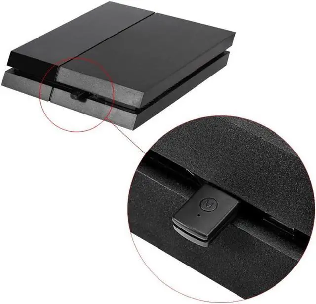 Alt view image 2 of 6 - Bluetooth Receiver Wireless Headset Headphone Adapter with Mic Bluetooth 4.0 Dongle USB Adapter USB Dongle for PS4 Black