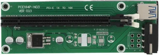 Alt view image 7 of 7 - PCI-E 1X to 16X Riser Card USB 3.0 Extender Flexible Cable with SATA 4 Pin IDE Molex Power Cable for Bitcoin Litecoin Miner