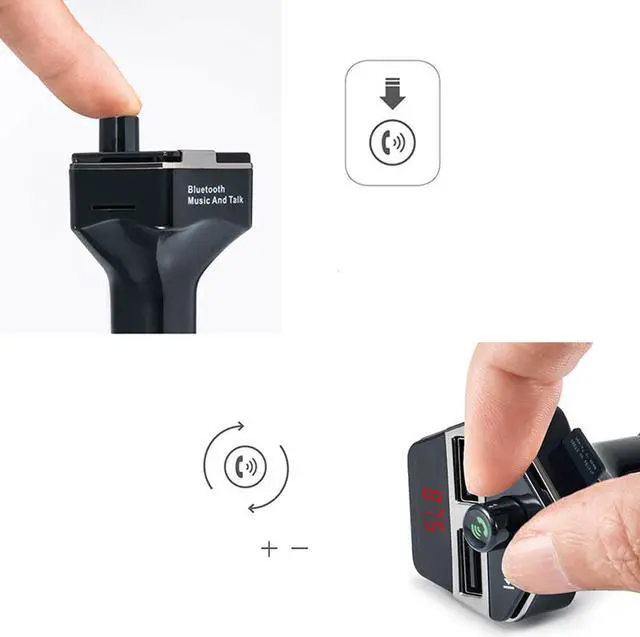 Alt view image 3 of 7 - Car LCD Bluetooth MP3 Music Player Kit Auto Radio Player Hands-free FM Transmitter Charger for Phones Extend MP3 USB TF