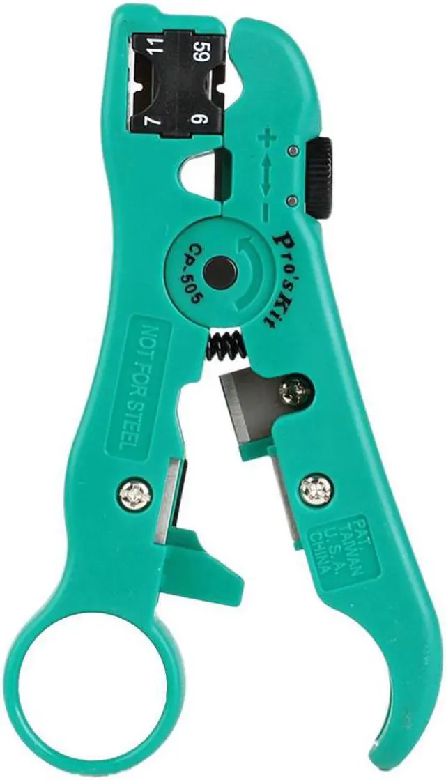 Main image of Pro'sKit CP-505 UNIVERSAL STRIP TOOL RG 59/6/11/7 CABLE STRIPPER WIRE STRIPPER