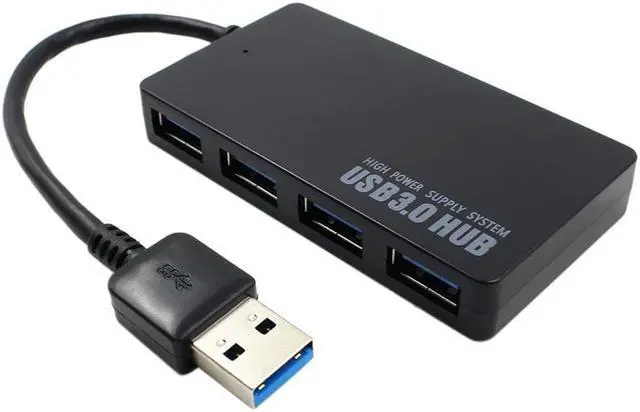 Main image of Portable USB3.0 4 Ports Hub High Speed One Drag Four USB Hub Plug and Play for Laptop Desktop Black