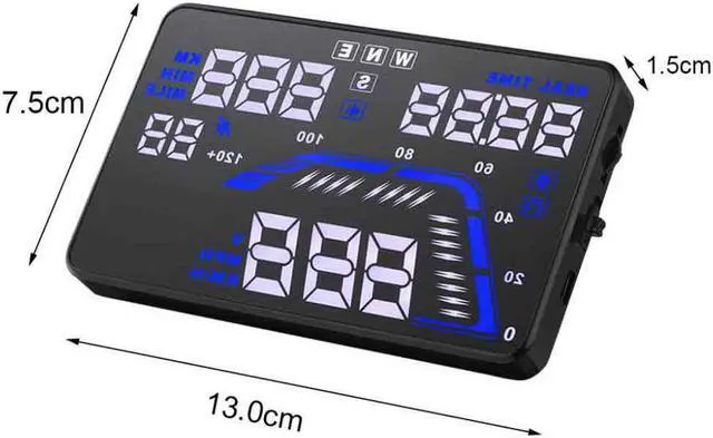 Alt view image 3 of 7 - Q7 5.5" Universal Auto GPS Car HUD Head Up Display Satellite Time Altitude Overspeed Warning Speedometers