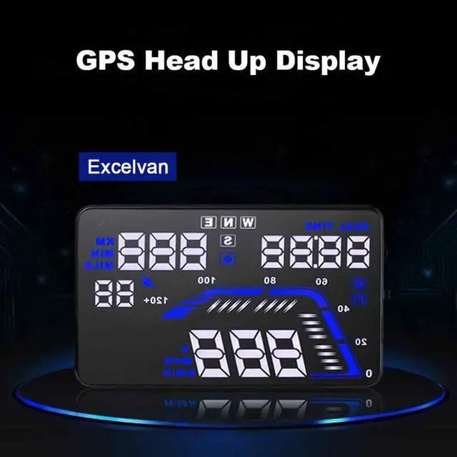 Alt view image 4 of 7 - Q7 5.5" Universal Auto GPS Car HUD Head Up Display Satellite Time Altitude Overspeed Warning Speedometers