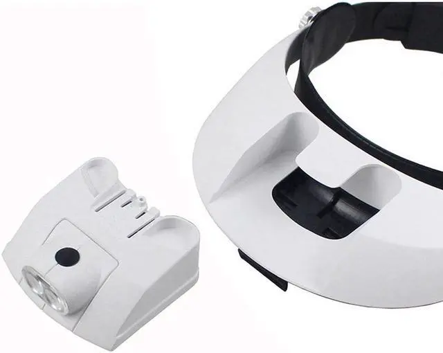 Alt view image 3 of 7 - Headband 1X 1.5X 2X 2.5X 3.5X LED Magnifier Illuminated Lamps Multiple Magnifying Glass Hat Type Working Magnifier