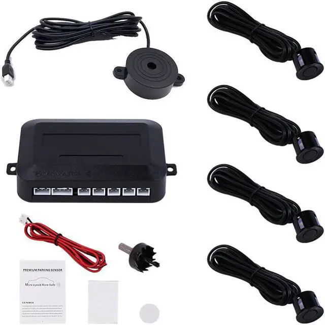Alt view image 4 of 5 - Parking Sensor Car Auto Parktronic With 4 Sensors Reverse Backup Car Parking Radar Monitor Detector System Backlight Display - Champagne Gold