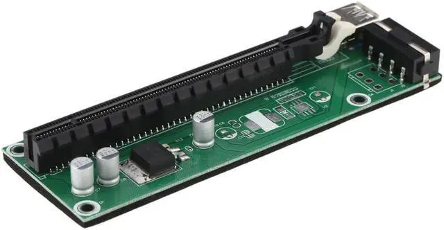 Alt view image 4 of 7 - PCI-E 1X to 16X Riser Card USB 3.0 Extender Flexible Cable with SATA 4 Pin IDE Molex Power Cable for Bitcoin Litecoin Miner