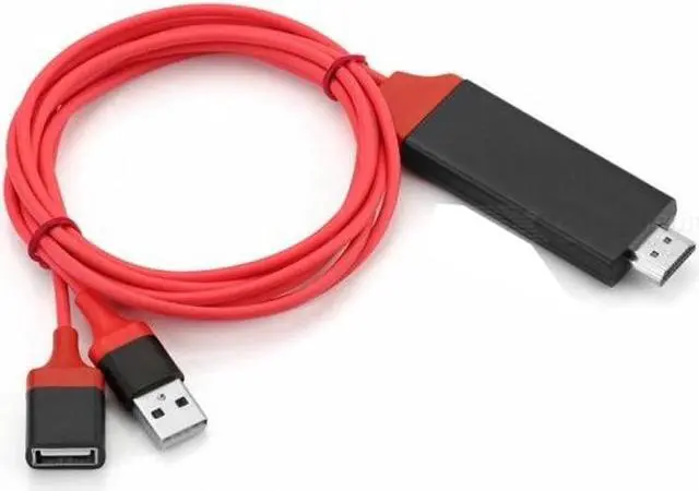 Alt view image 3 of 3 - HDMI TV HDTV AV Video Cable Adapter for Samsung Galaxy S6 S7 Edge S8 - Red