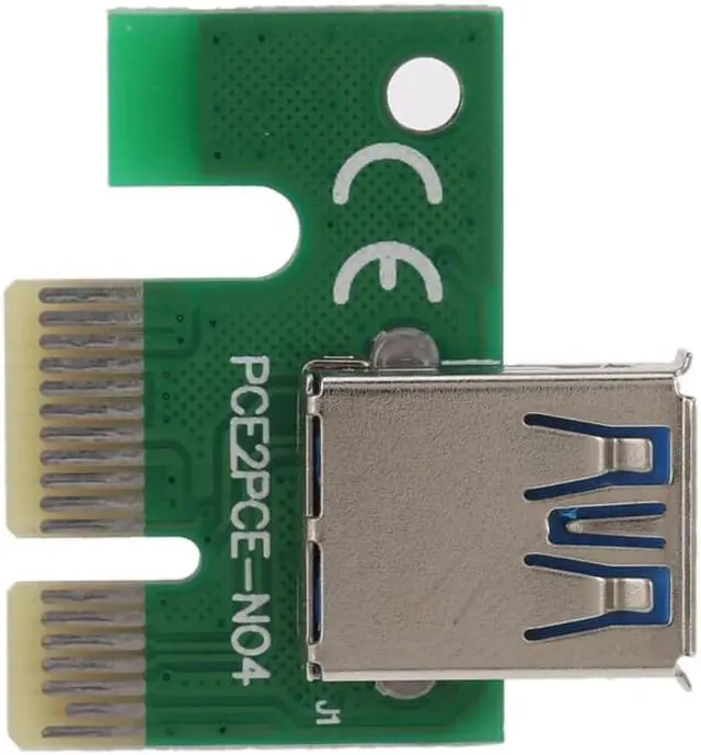 Alt view image 6 of 7 - PCI-E 1X to 16X Riser Card USB 3.0 Extender Flexible Cable with SATA 4 Pin IDE Molex Power Cable for Bitcoin Litecoin Miner