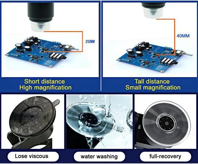Alt view image 5 of 7 - 1-600x 3.6MP USB Digital Electronic Microscope Portable 8 LED VGA Microscope With 4.3" HD OLED Screen