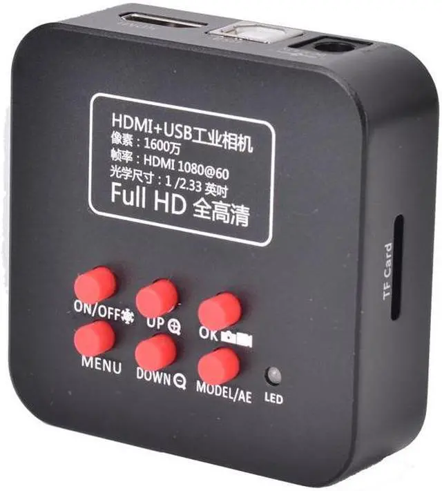 Alt view image 2 of 5 - 16MP HD 1080P @ 60FPS HDMI and USB Output Digital Industrial Microscope Camera Support TF Storage with Remote Control +100X lens