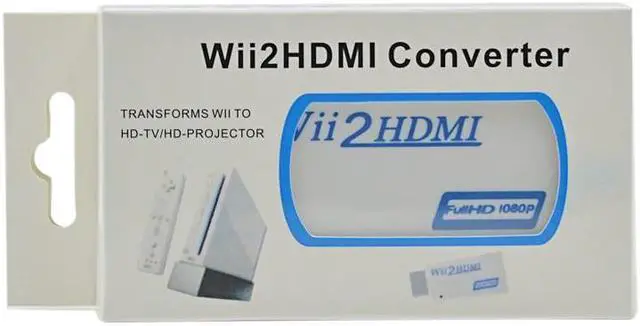 Alt view image 7 of 7 - Wii to HDMI Wii2HDMI Adapter Converter 3.5mm Audio Video Output Full HD 720P 1080P For HDTV Monitor Display