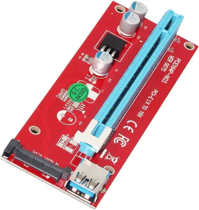 Alt view image 5 of 5 - 0.6M PCI-E 1X to 16X Riser Card Extender PCI Express Adapter USB 3.0 Cable 15Pin SATA for Bitcoin Mining Machine bitcoin pc