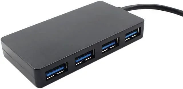 Alt view image 5 of 6 - Portable USB3.0 4 Ports Hub High Speed One Drag Four USB Hub Plug and Play for Laptop Desktop Black