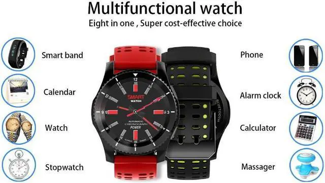 Alt view image 3 of 7 - KKtick No.1 GS8 Smartwatch Bluetooth 4.0 SIM card Call Message Heart Rate Monitor For IOS Android (White)