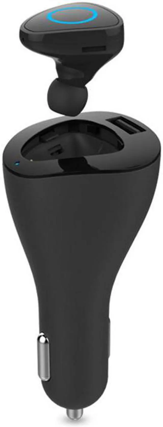 Main image of Roman R6000 Portable Wireless Bluetooth Earphone Handsfree Mini Headset Stereo Earbuds Dock Car Phone Charger 2 In 1 (Black)