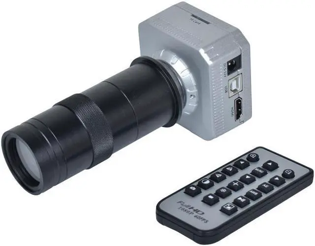 Main image of 16MP 1080P @ 60FPS HDMI USB Output Industrial Microscope Camera+100X C-mount Lens for Industry PCB Lab Microscope Accessoires