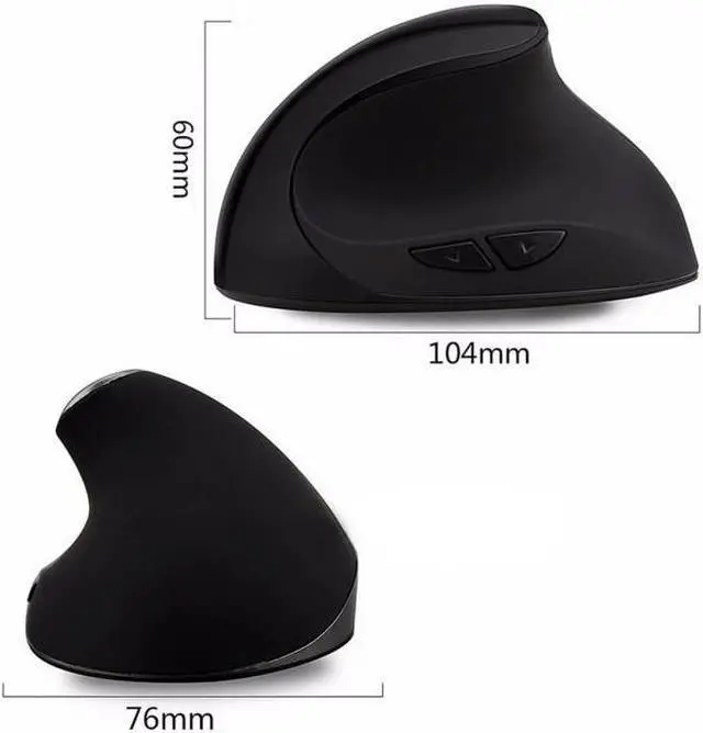 Alt view image 6 of 6 - 1600 DPI Ergonomic Vertical USB 2.4GHz Wireless Computer Mouse Cordless Optical Gaming Mice for PC Laptop Gamer