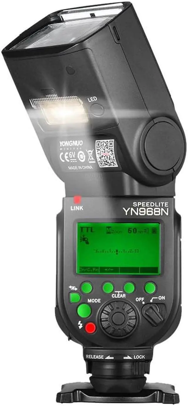 Main image of YONGNUO YN968N Wireless TTL Flash Light Speedlite 1/8000s HSS Equipped with Built-in LED Light 5600K for Nikon DSLR Cameras Compatible with YN622N YN560 Wireless System
