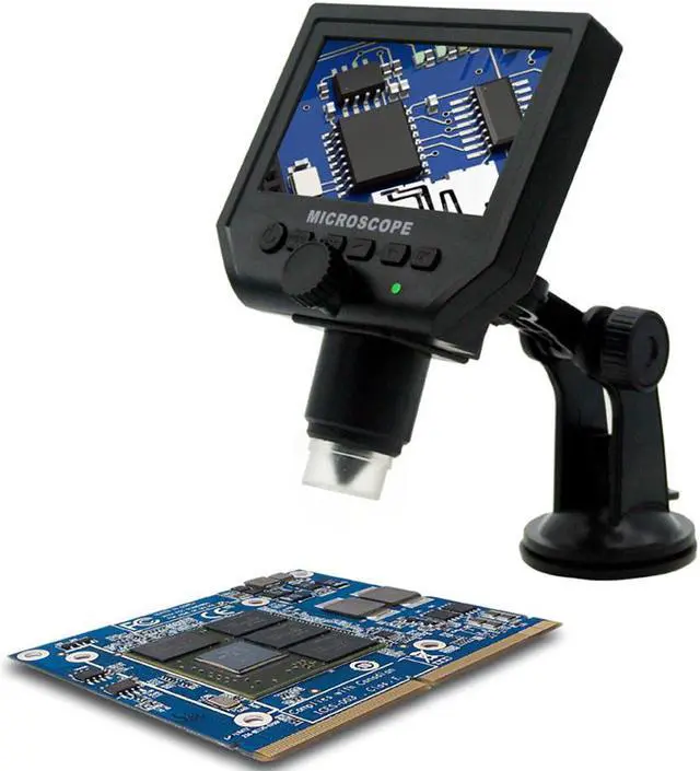 Main image of 1-600x 3.6MP USB Digital Electronic Microscope Portable 8 LED VGA Microscope With 4.3" HD OLED Screen