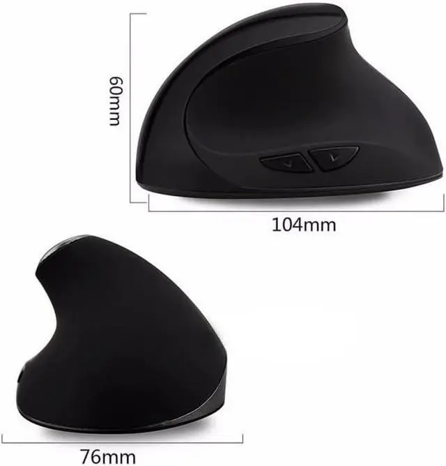 Alt view image 4 of 6 - 1600 DPI Ergonomic Vertical USB 2.4GHz Wireless Computer Mouse Cordless Optical Gaming Mice for PC Laptop Gamer