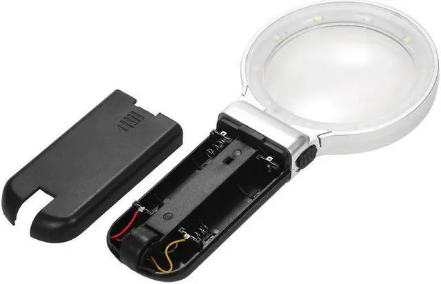 Alt view image 6 of 6 - 2 in 1 Multifunctional Folded Magnifier 10pcs LED Lighted Magnifier Practical Handheld and Unfolded Stand Magnifying Tool