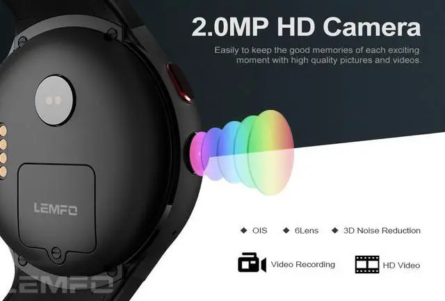 Alt view image 5 of 7 - Hot Lemfo LES1 Android 5.1 Smartwatch 1GB + 16GB Wearable Devices Bluetooth Wifi Smart watch Wristwatch (Black)