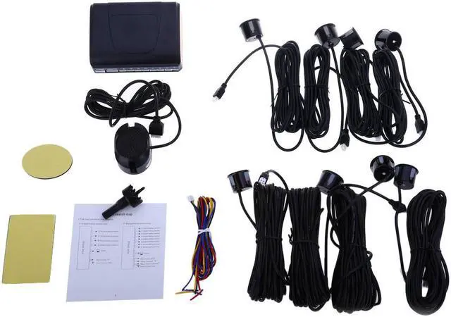 Alt view image 7 of 7 - 8 Sensors Car Parking Sensor Auto Reverse Rear Assistance Backup Park Radar Buzzer Alarm Kit Monitor System Car Alarm