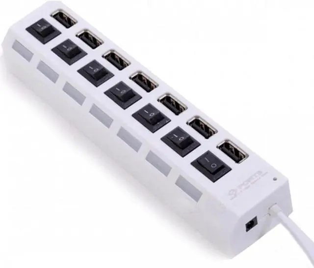 Alt view image 2 of 2 - Micro USB Hub 2.0 7Port Hub USB With ON/OFF Switch USB Splitter Adapter High Speed Peripheral Accessorie For Tablet Laptop