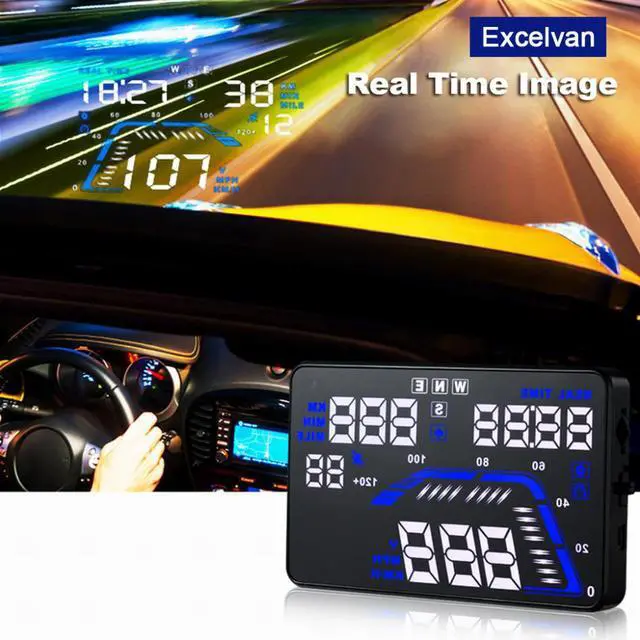 Alt view image 6 of 7 - Q7 5.5" Universal Auto GPS Car HUD Head Up Display Satellite Time Altitude Overspeed Warning Speedometers