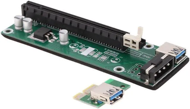 Alt view image 5 of 7 - USB 3.0 PCI-E PCI Express 1x to 16x Extender Riser Board Card Adapter with SATA Power Cable & USB Cable