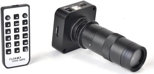 Alt view image 3 of 5 - 16MP HD 1080P @ 60FPS HDMI and USB Output Digital Industrial Microscope Camera Support TF Storage with Remote Control +100X lens