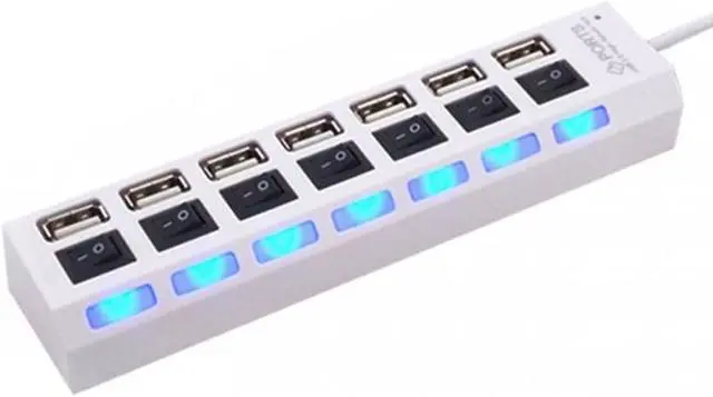 Main image of Micro USB Hub 2.0 7Port Hub USB With ON/OFF Switch USB Splitter Adapter High Speed Peripheral Accessorie For Tablet Laptop