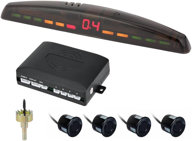 Main image of Car Front Radar System LED Display Parking Assist System with 4 Sensors - Black
