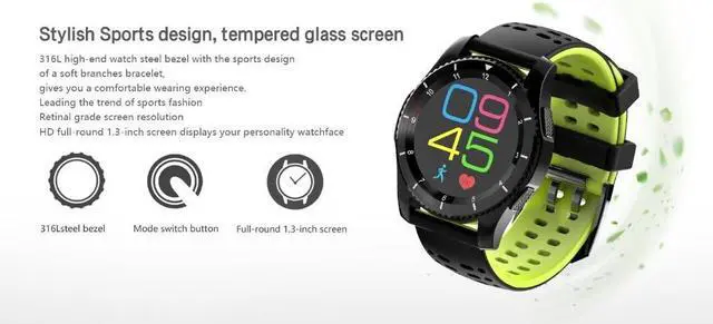 Alt view image 4 of 7 - KKtick No.1 GS8 Smartwatch Bluetooth 4.0 SIM card Call Message Heart Rate Monitor For IOS Android (White)