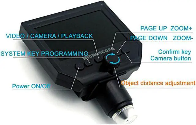 Alt view image 4 of 7 - 1-600x 3.6MP USB Digital Electronic Microscope Portable 8 LED VGA Microscope With 4.3" HD OLED Screen