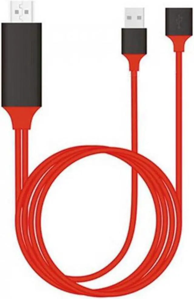 Main image of HDMI TV HDTV AV Video Cable Adapter for Samsung Galaxy S6 S7 Edge S8 - Red