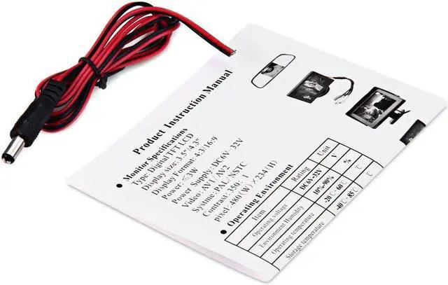 Alt view image 6 of 6 - 4.3" TFT LCD Car Rear View Parking Monitor Foldable Auto Rearview Backup Monitors 2 Video Input for Reverse Camera DVD